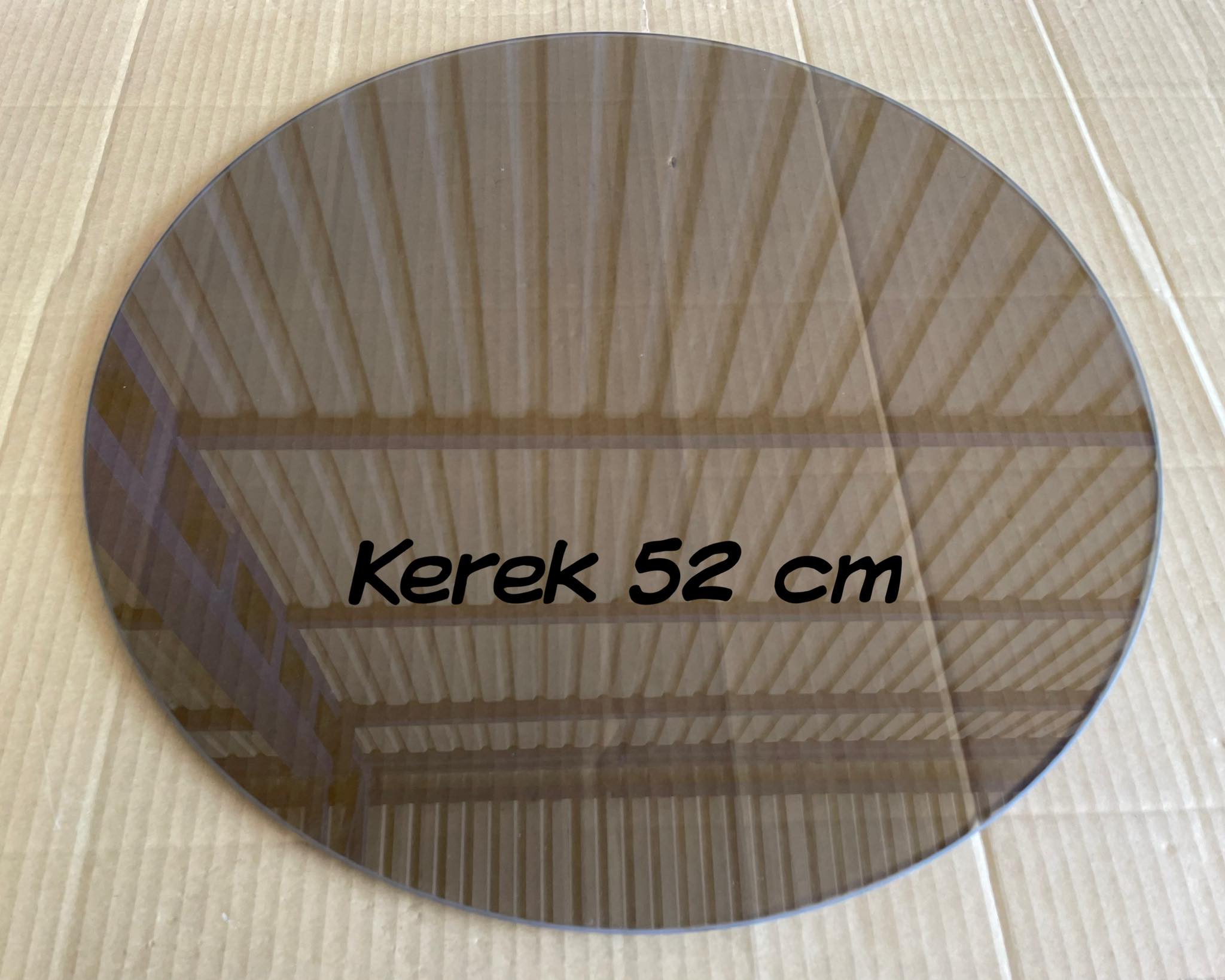Üveg 52 cm kerek, füst