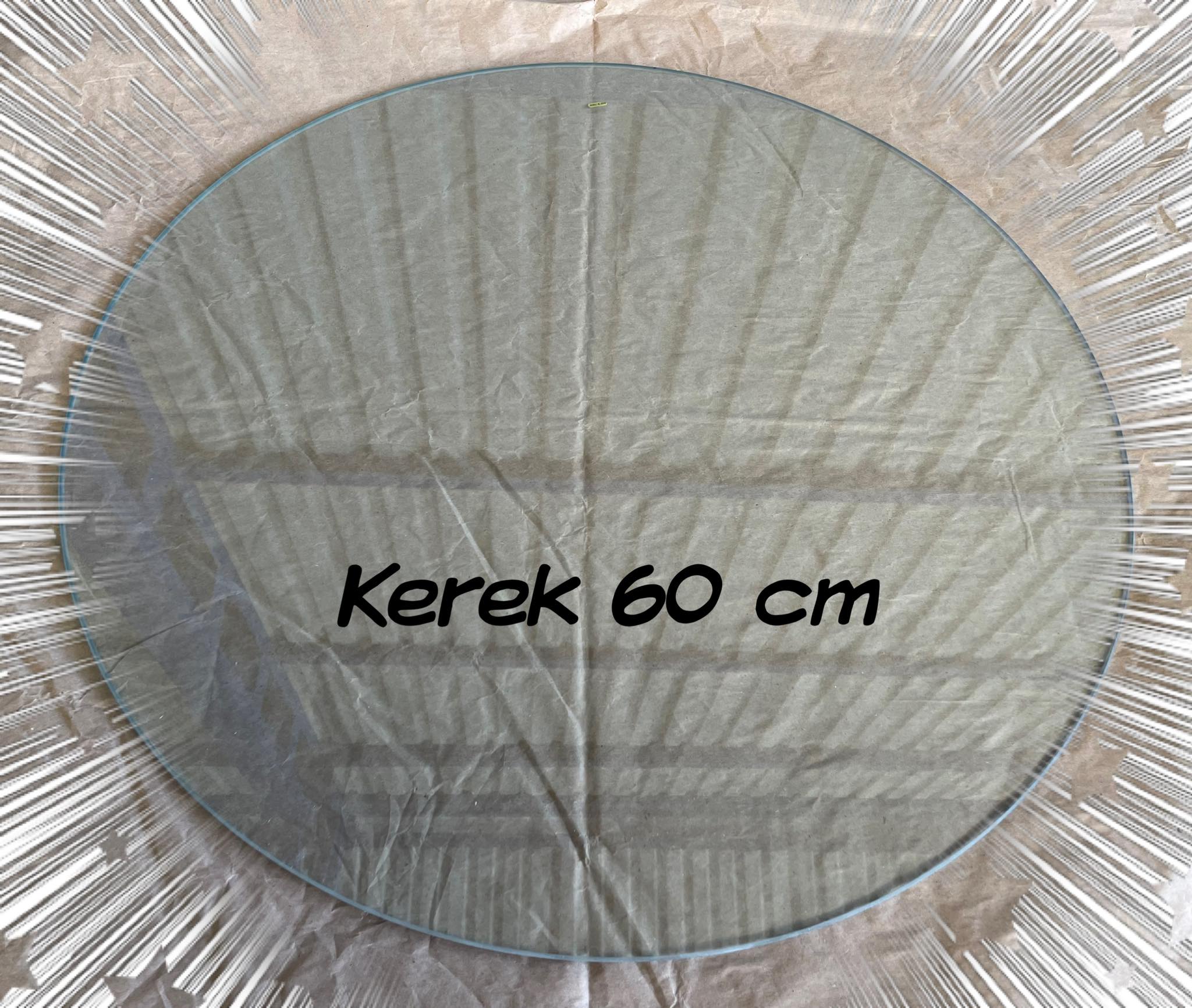 Üveg kerek 60 cm, tiszta 