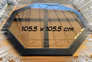 Nyolcszögletű asztallap üveggel 105.5 x 105.5 x 3 cm