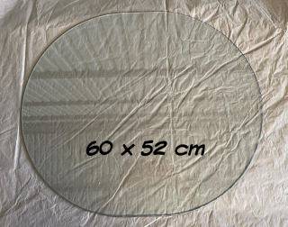 Üveg 62 x 52 x 0.5 cm, tiszta, ovális