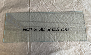 Üveg 80.1x30x0.5 cm, tiszta.