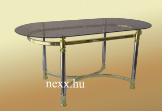Dohányzóasztal 148S/MK,  108x52x48, arany+króm asztal       